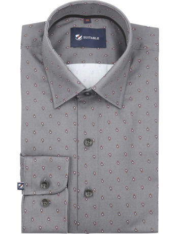 Suitable Overhemd Paisley Antraciet