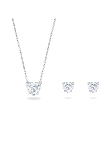 Stilla Pear Attract Set Rhodium shiny White