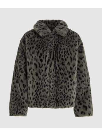 LEOPARD FAUX MINK JACKET