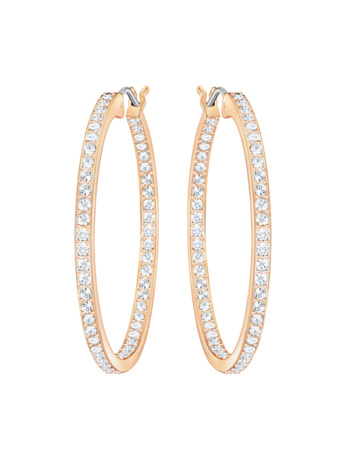 Sommerset Pierced Earrings Hoop OU Rose Gold shiny Crystal