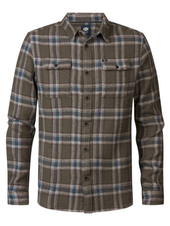 Men Shirt Long Sleeve Check