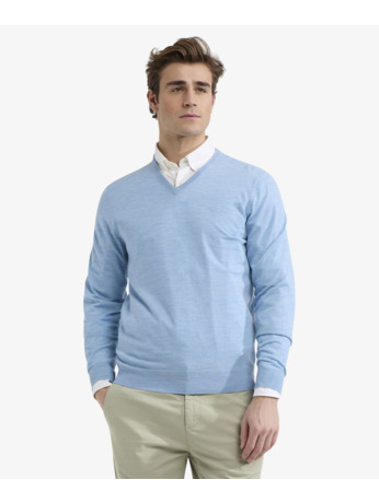 Fine Merino V-Neck Sweater 100% Merino Wool Heren