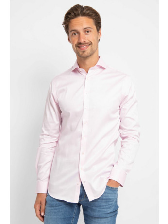 Suitable Overhemd Twill Stretch Roze
