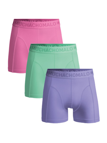 Heren 3-Pack Boxershorts Effen Purple/Green/Pink