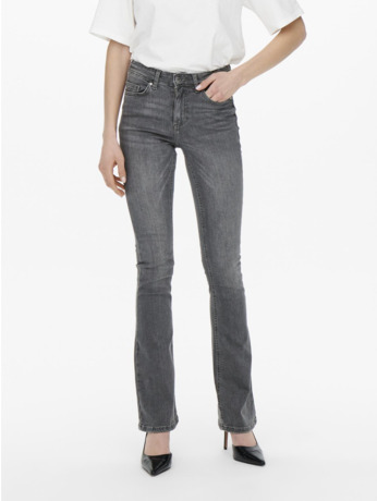 Flared Fit Jeans met hoge taille met wijd uitlopende pasvorm en ritssluiting