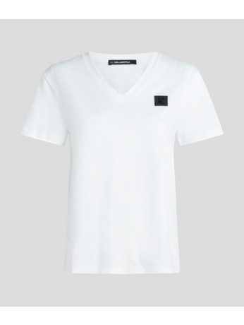 RUBBER PATCH V-NECK T-SHIRT