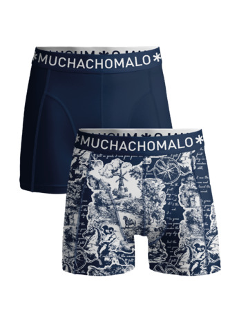 Jongens 2-Pack Boxer Shorts Print/Solid Print/Blue