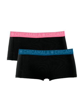 Dames 2-pack Boxershort Solid Black/Black