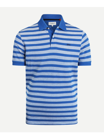 Oxford Piquee Stripe Polo 100% Cotton Heren