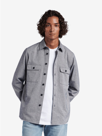 No Label Heren Heavyweight Oxford Overhemd Navy Cotton Ohio