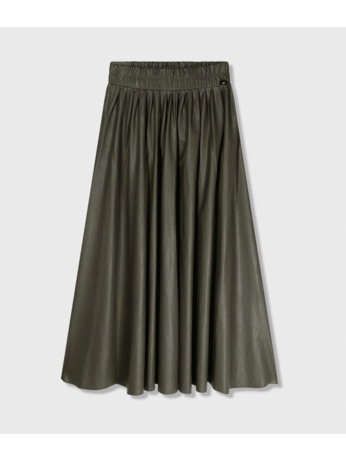 leather look pleated skirt