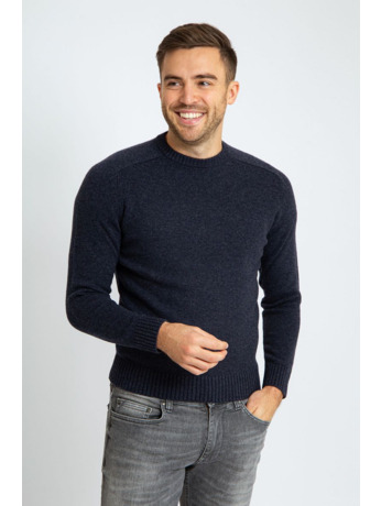 Suitable Lamswol Trui Ronde Hals Navy