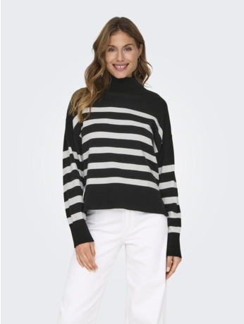 Regular Fit High Neck Long Sleeves (L/S) Gebreide trui met hoge hals en volumemouwen