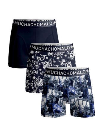 Heren 3-Pack Boxershorts Print/Effen Print/Print/Blue