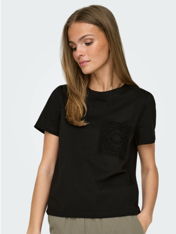 JDYSELMA S/S CROCHET POCKET TOP JRS