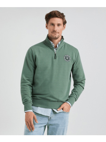 Zip Mock Sweatshirt 100% Cotton Heren