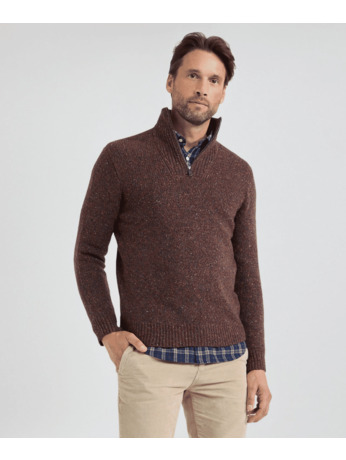 Zip Mock Fishermans Sweater