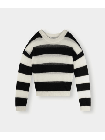 thin knit sweater block stripe