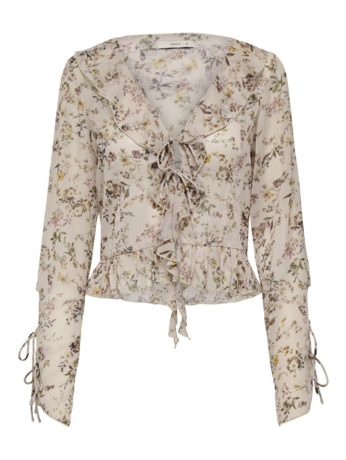 Regular Fit V-Neck Long Sleeves (L/S) Perfect voor de zomer: top met V-hals en trekkoord