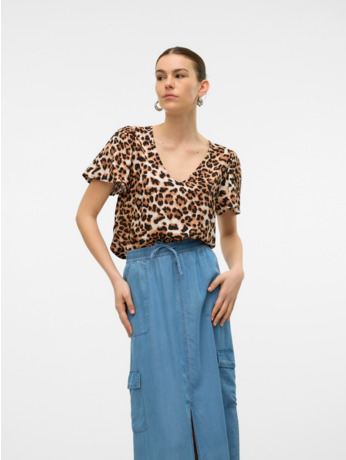 VMEASY JOY V-NECK SS BLOUSE WVN GA