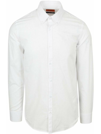 Suitable Overhemd Cotton Slub Wit