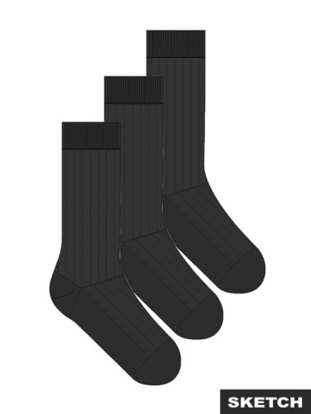 JWHRIB POLY SOCK 3 PACK