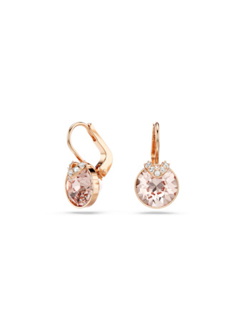 Bella Pierced Earrings Drop Rose Gold shiny Silk Crystal