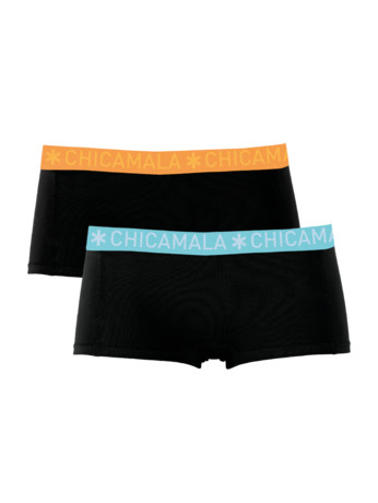 Dames 2-pack Boxershort Solid Black/Black