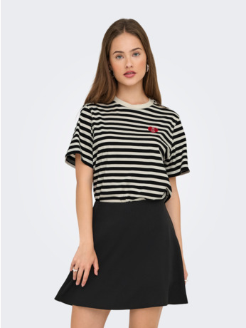 ONLLIVINA S/S O-NECK STRIPE TOP BOX
