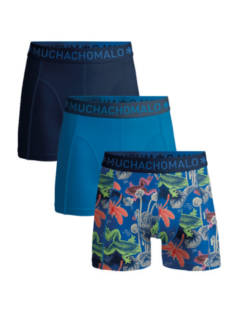 Heren 3-Pack Boxershorts Print/Effen Print/Blue/Blue