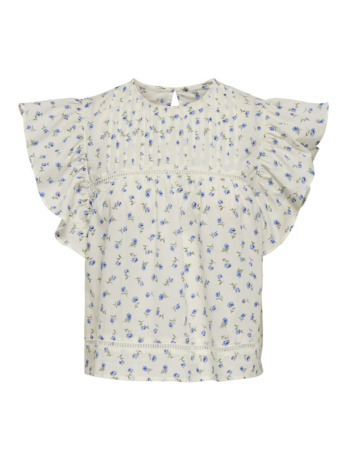 Regular Fit O-Neck Short Sleeves (S/S) Top met ruches en korte mouwen voor dagelijks gebruik