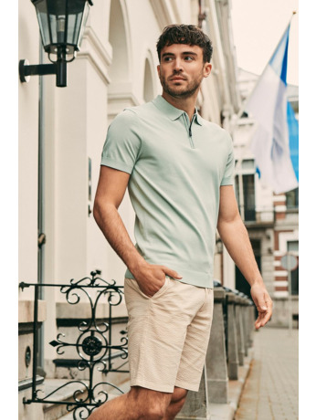 Suitable Half Zip Polo Lichtgroen