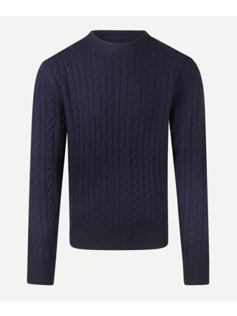 Cable Crew Neck Sweater 100% Lambswool Heren