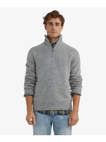 Zip Mock Fishermans Sweater Heren
