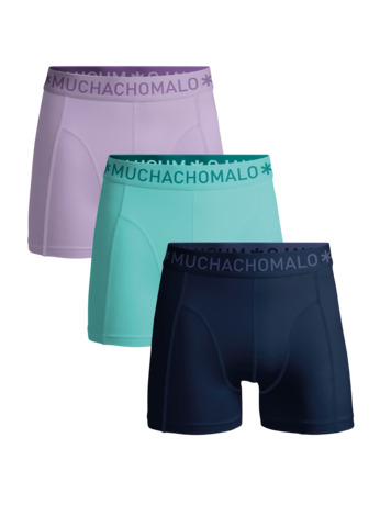 Heren 3-Pack Boxershorts Effen Blue/Purple