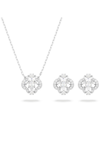 Una Sparkling Dc Set Rhodium shiny White