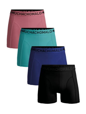 Heren 4-Pack Boxershorts Effen Black/Blue/Green/Pink