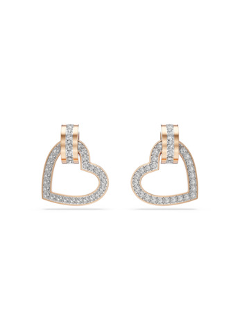 Lovely Pierced Earrings Drop Rose Gold shiny Crystal