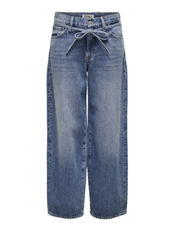 Balloon Fit Riemlussen Hoge Taille Straight Fit Jeans