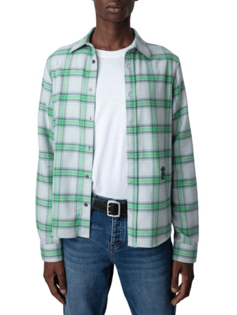 STAN LIGHT FLANNEL CHECK SKULL