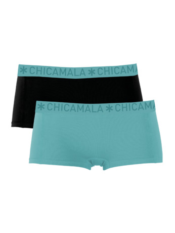 Meisjes 2-pack Boxer Shorts Effen Green/Black