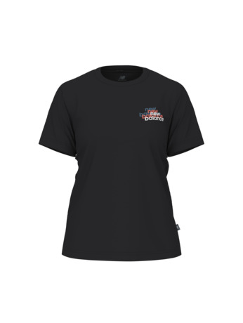 New Balance Dames Multi Linear T-shirt Kleding Zwart