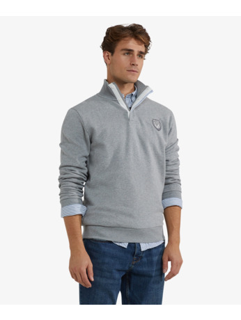 Zip Mock Sweatshirt 100% Cotton Heren
