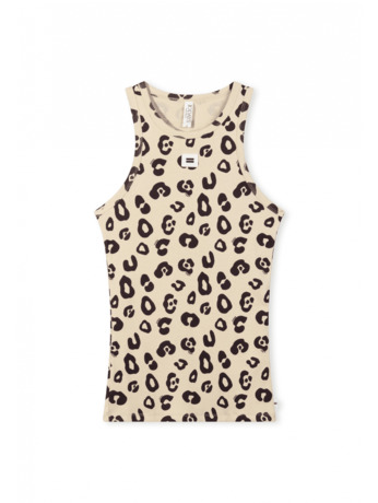 10DAYS Dames rib tanktop luipaard 100% biologisch katoen
