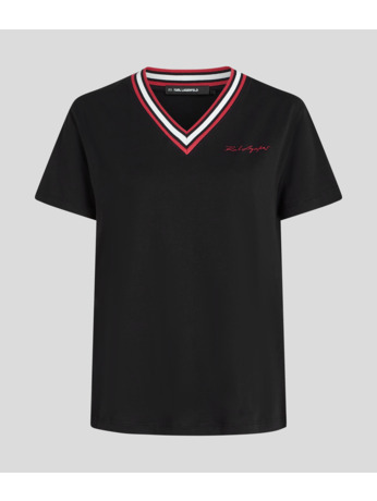 RIB V-NECK SIGNATURE T-SHIRT