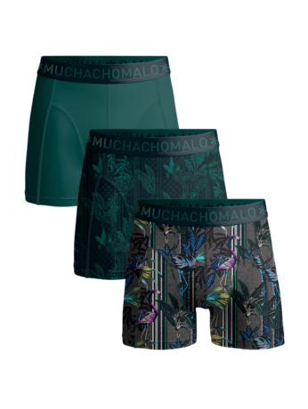 Heren 3-Pack Boxershort Print/Print/Effen Print/Print/Green