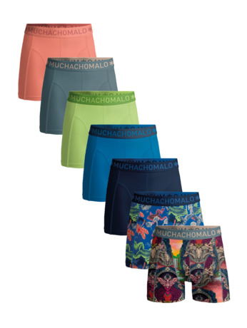 Heren 7-Pack Boxershorts Print/Effen Print/Blue/Grey/Pink