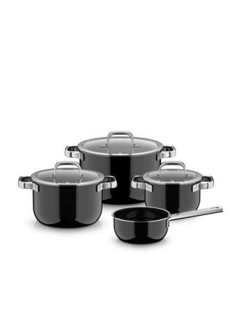 Fusiontec Mineral Pro 4-delige pannenset, Zwart