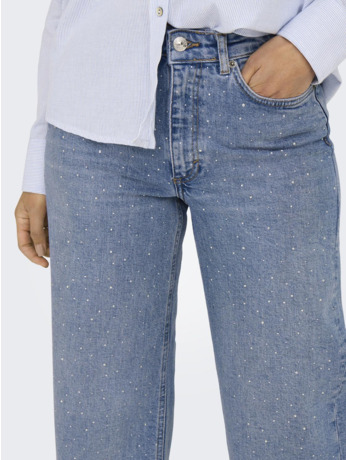 Wide Leg Fit Jeans met wijde pijpen en ritssluiting