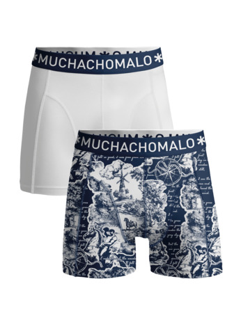 Heren 2-Pack Boxershorts Print/Effen Print/White